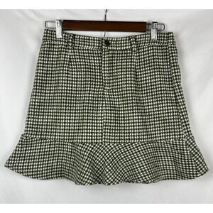 NWT Hayden Girls Olive Green‎ Houndstooth Checkered Ruffle Mini Skort XL 13/14